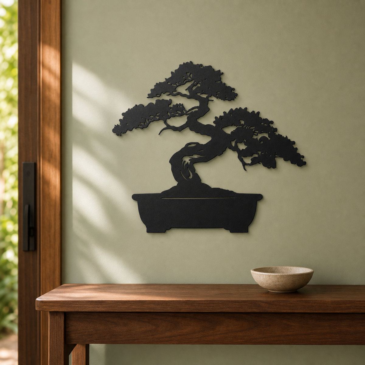 Bonsai Tree Wall Art — Zen Potted Tree Silhouette | 2 Sizes
