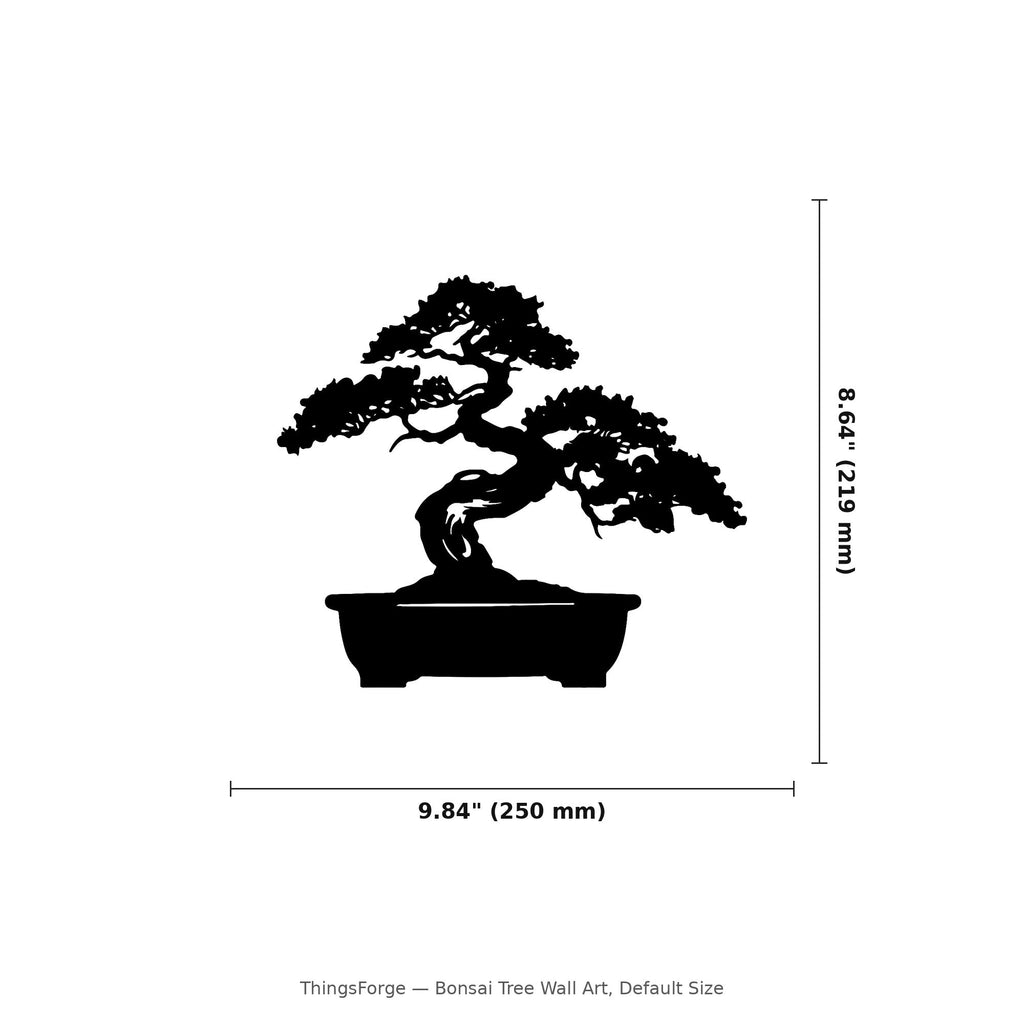 Bonsai Tree Wall Art — Zen Potted Tree Silhouette | 2 Sizes