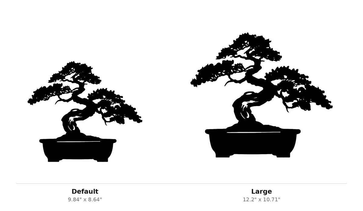 Bonsai Tree Wall Art — Zen Potted Tree Silhouette | 2 Sizes
