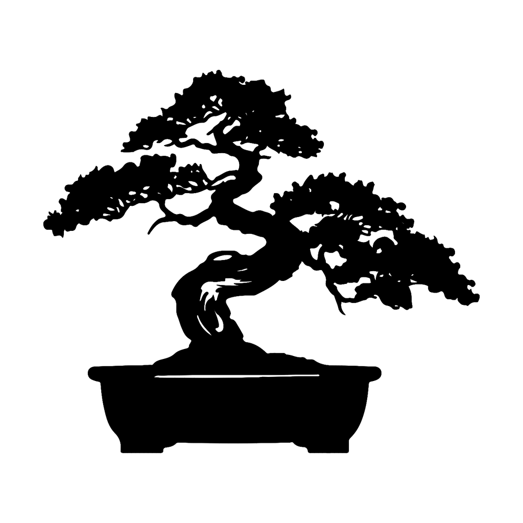 Bonsai Tree Wall Art — Zen Potted Tree Silhouette | 2 Sizes