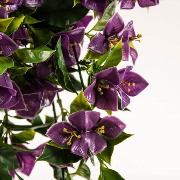 Purple Bougainvillea Artificial Hanging Plant Set of 5 35in – UV Resistant