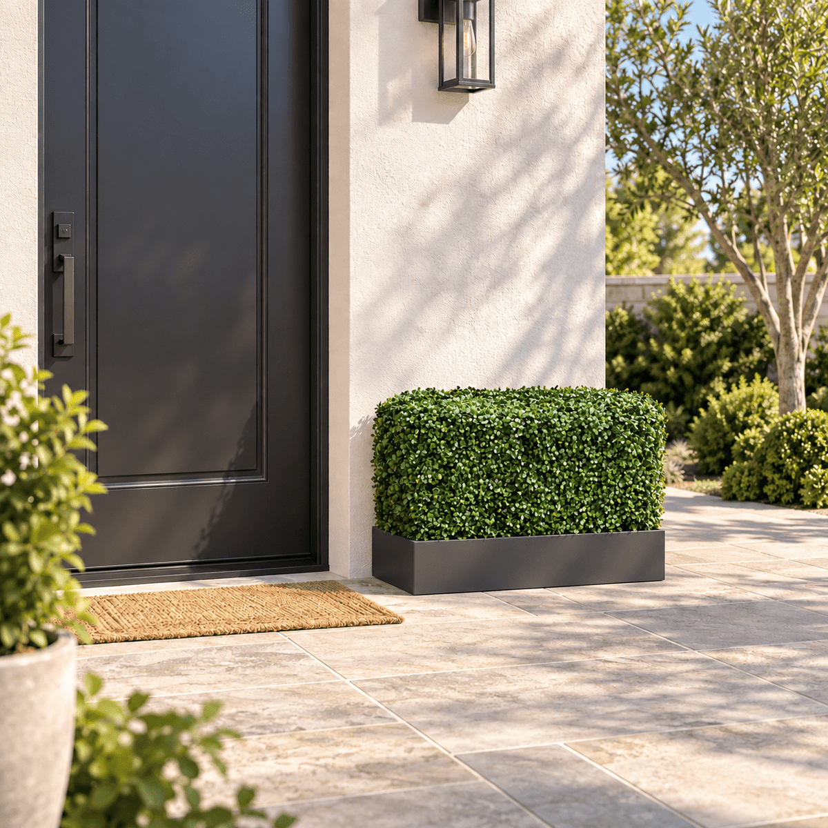 Two Tone Green Boxwood Artificial Hedge 40×20in – UV Resistant – Commercial Grade