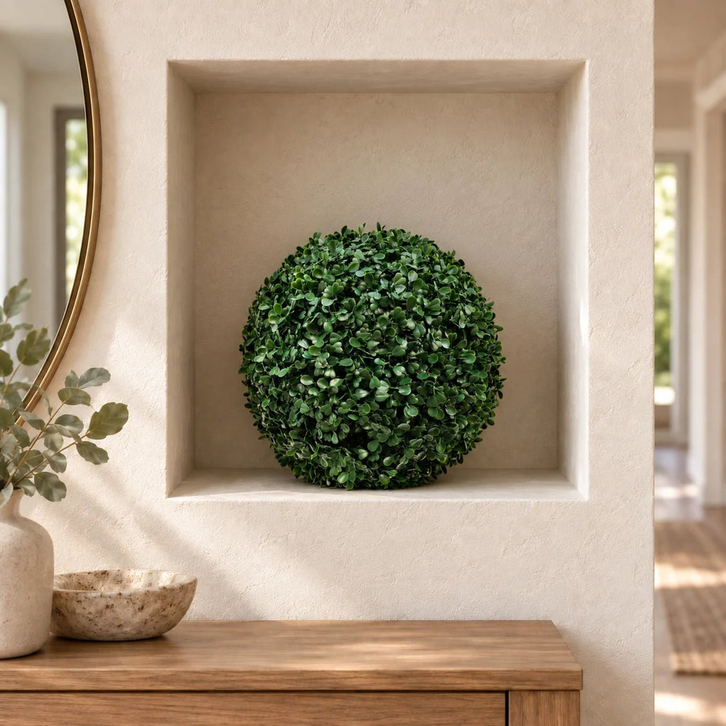 Boxwood Artificial Topiary Ball Set of 2 11in – UV Resistant