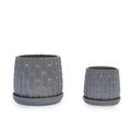 Set of 2 Ceramic Flowerpot, 7' Modern Planter for Patio, Garden, Windowsill - Grey