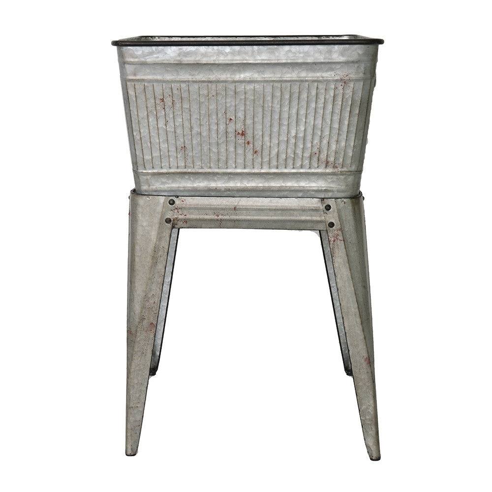 20.5x20.5x21' Large Perryman Galvanized Tub On Stand, for Plant Pot/Planter/ Metal Ice Buckets
