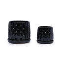 Set of 2 Ceramic Flowerpot, 7' Modern Planter for Patio, Garden, Windowsill - Black