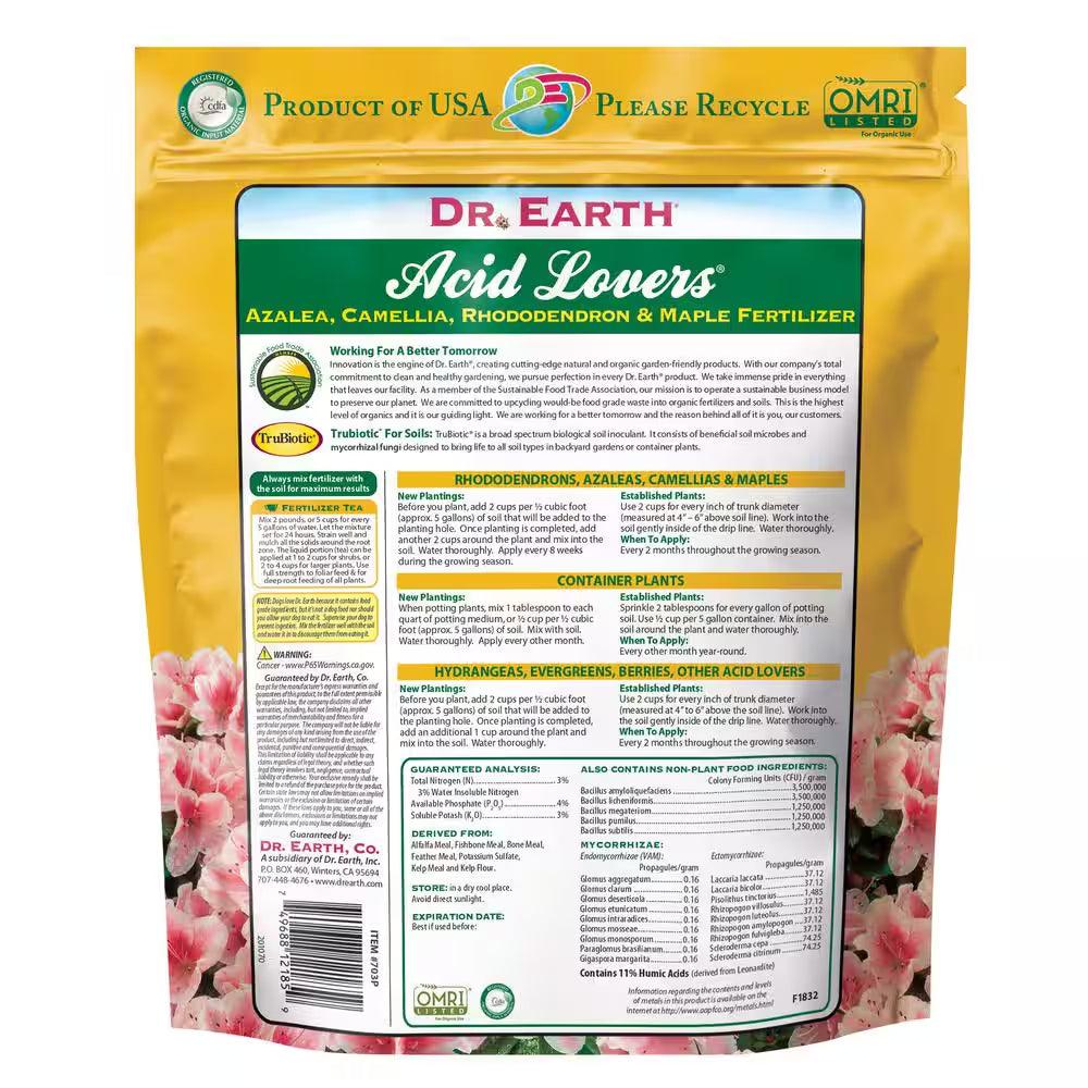 4 Lbs. Organic Acid Lovers Azalea Camellia Rhododendron and Maple Fertilizer Dry Fertilizer