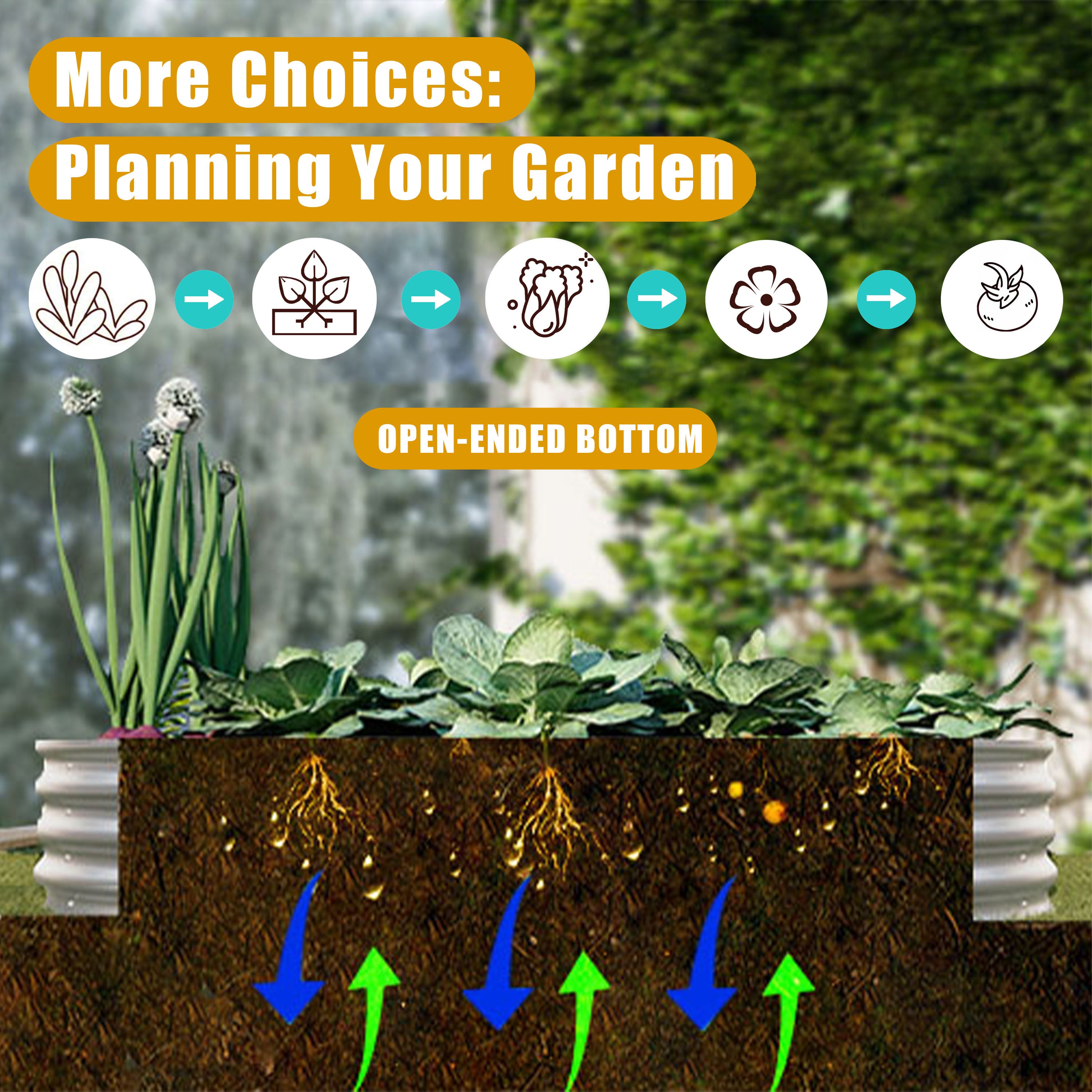 Heavy Duty Galvanized Raised Garden Bed Kit 6x3x1ft Silver
