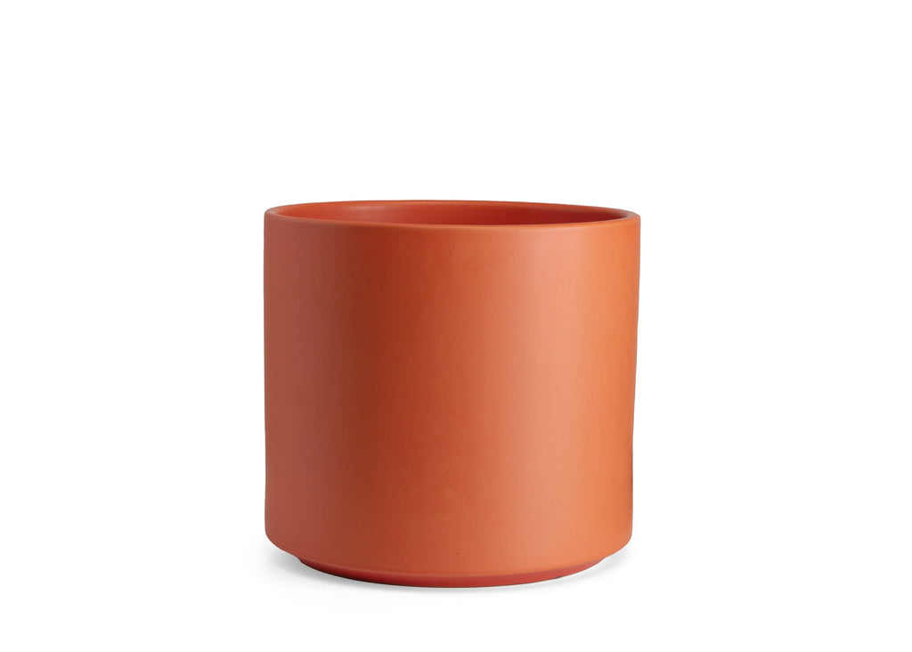 Solid Goods Ceramic Cylinder Planter – With or Without Mahogany Stand
