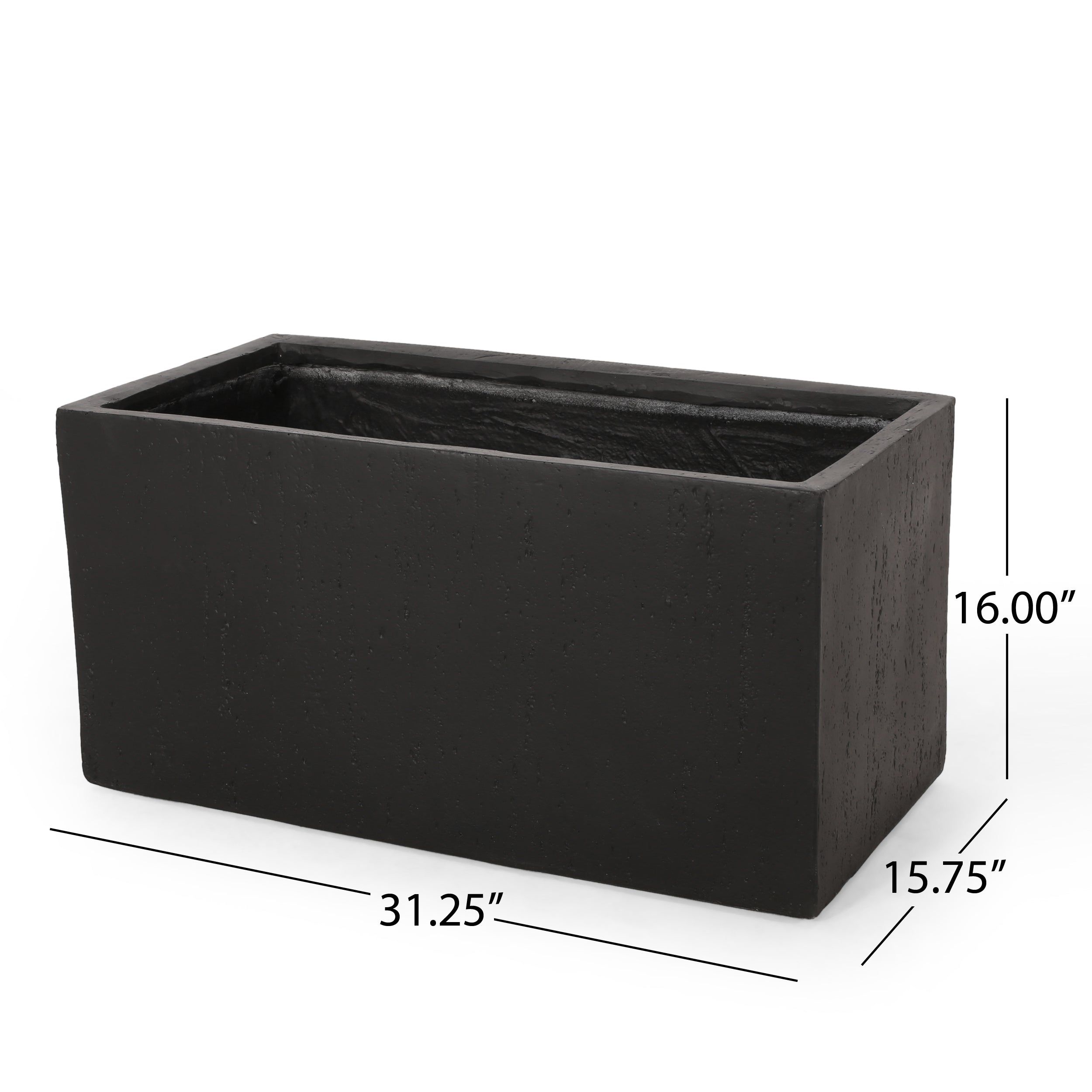 31.25' L Modern Outdoor MGO Planter in Black Finished