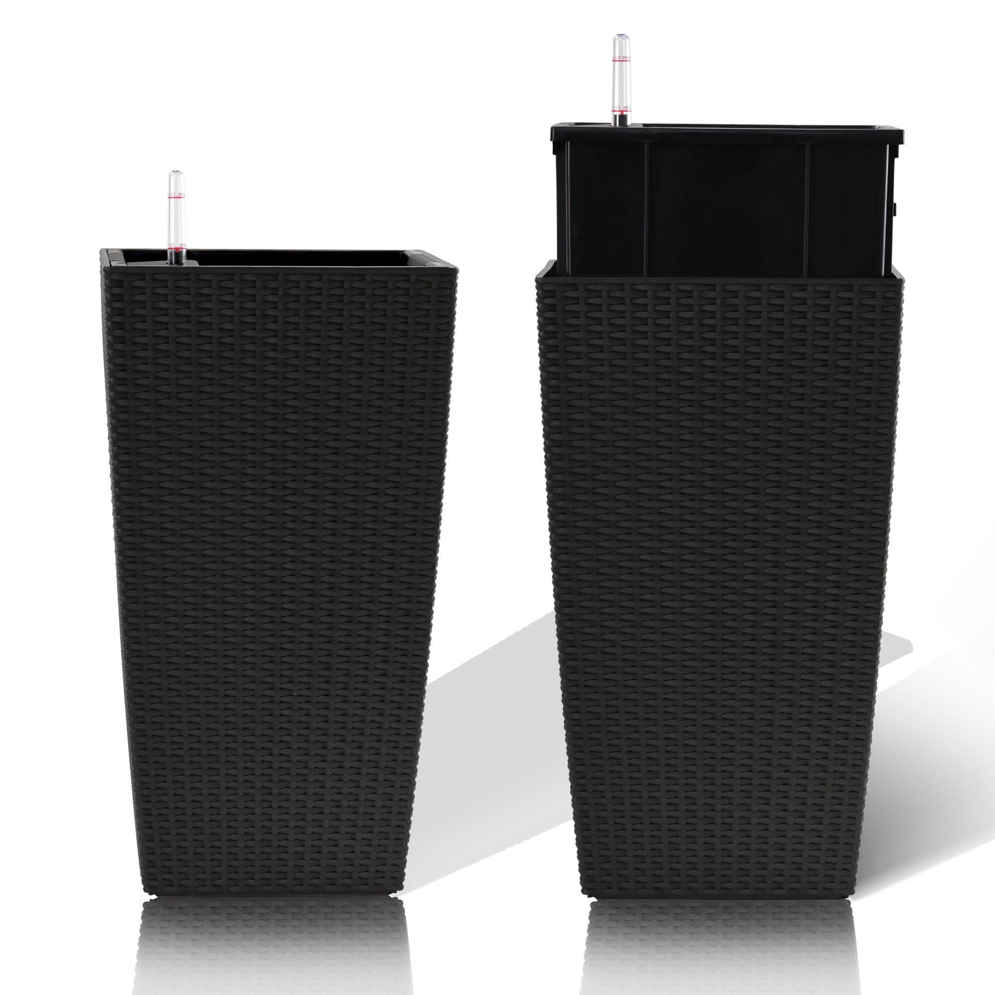 Pack of 2 Square Planters with Automatic Watering System