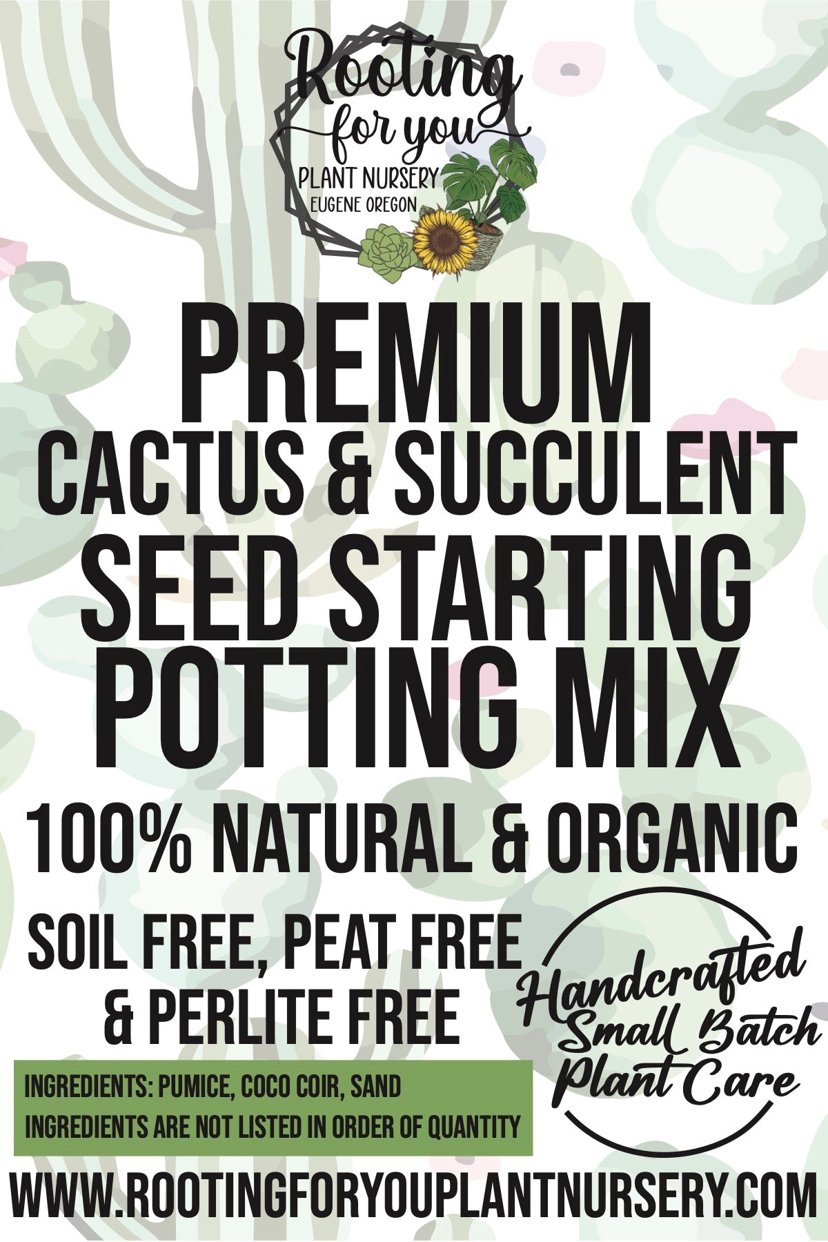 Cactus and Succulent SEED STARTING Premium Potting Mix