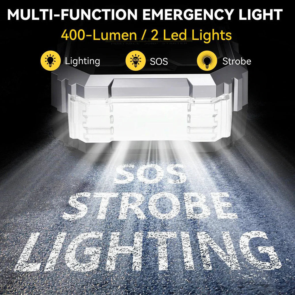 MANDOTOS Car Jump Starter Pro With Air Compressor 6000A 21800mAh LCD Display Portable Booster Charger