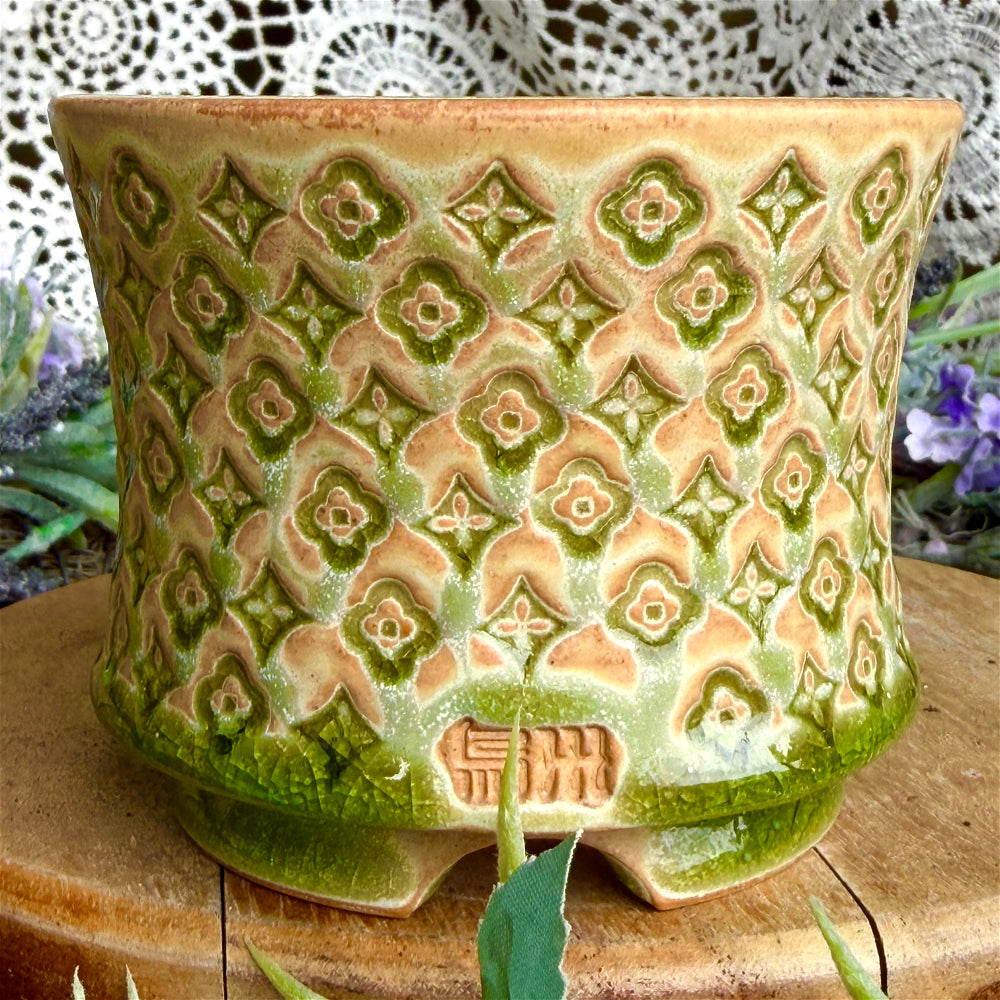 WS-0062 Artisan Handcrafted Pottery Planter Pot - Pot Rim Diameter: ~3"