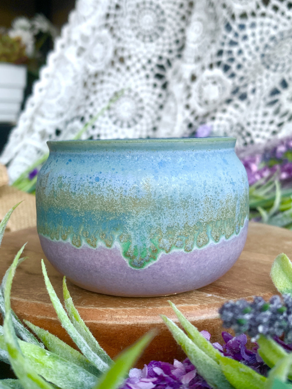 SC-SN0050 Premium Handmade Ceramic Planter Pot - Pot rim diameter: 2.2"