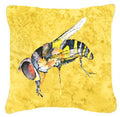 Bee on Yellow   Canvas Throw Pillow - 14x14 Decorative Pillow – Art for Your Home & Patio 8851PW1414