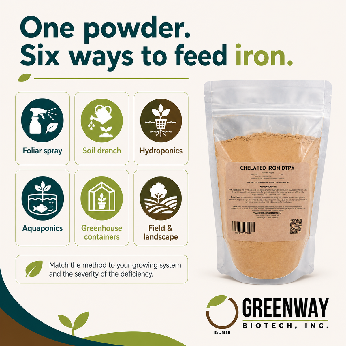 Chelated Iron DTPA Fertilizer 11% Fe