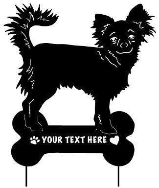 Long Haired Chihuahua Garden Stake or Wall Hanging (Style 4)