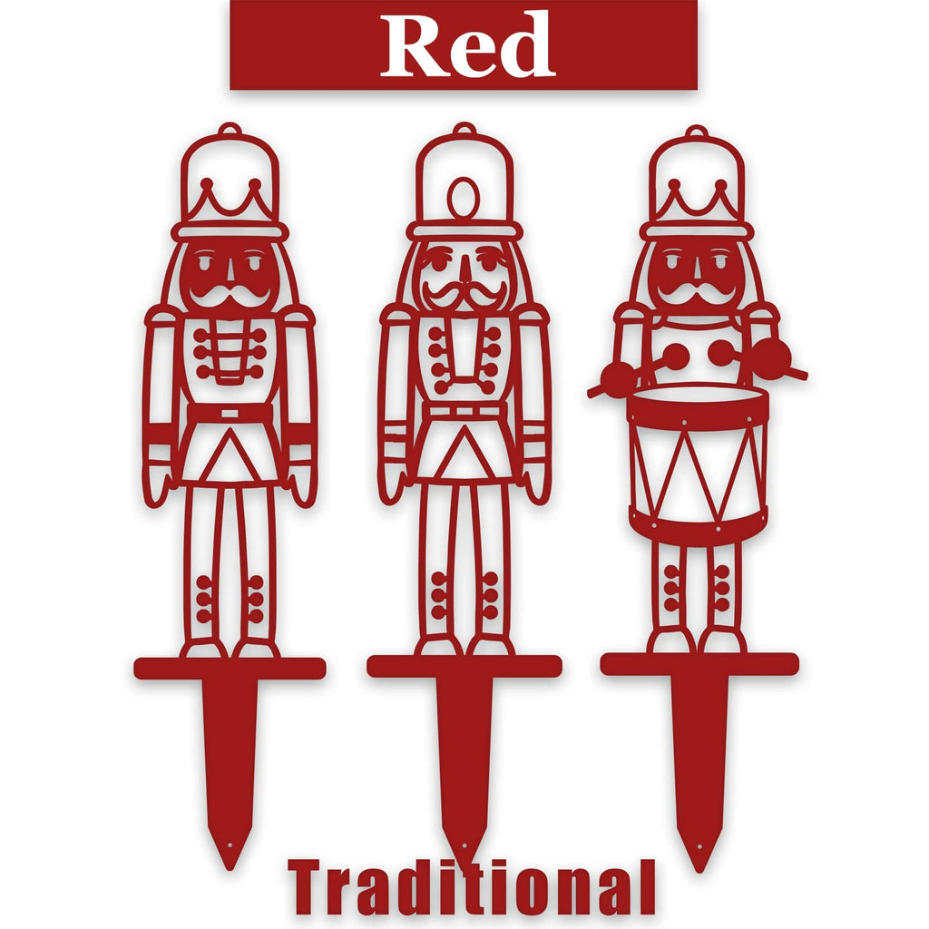 Christmas Nutcracker Holiday Yard Stakes, Traditional or Modern Designs