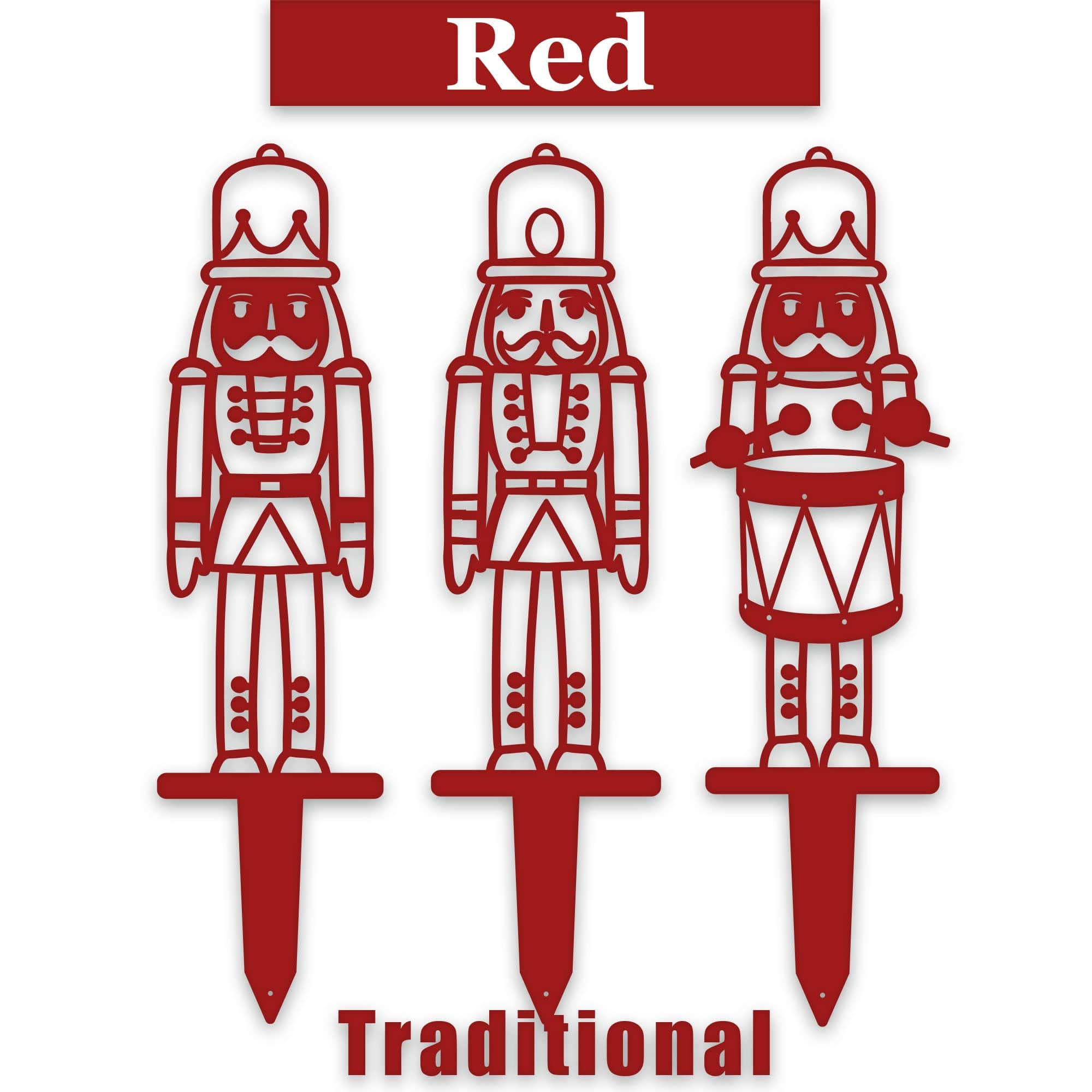 Christmas Nutcracker Holiday Yard Stakes, Traditional or Modern Designs