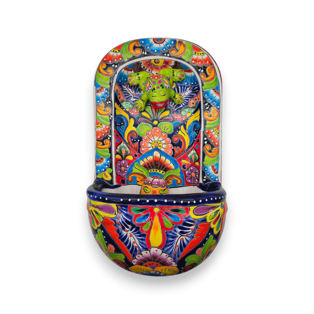 Colorful Talavera Wall Fountain | Mexican Ceramic Water Feature
