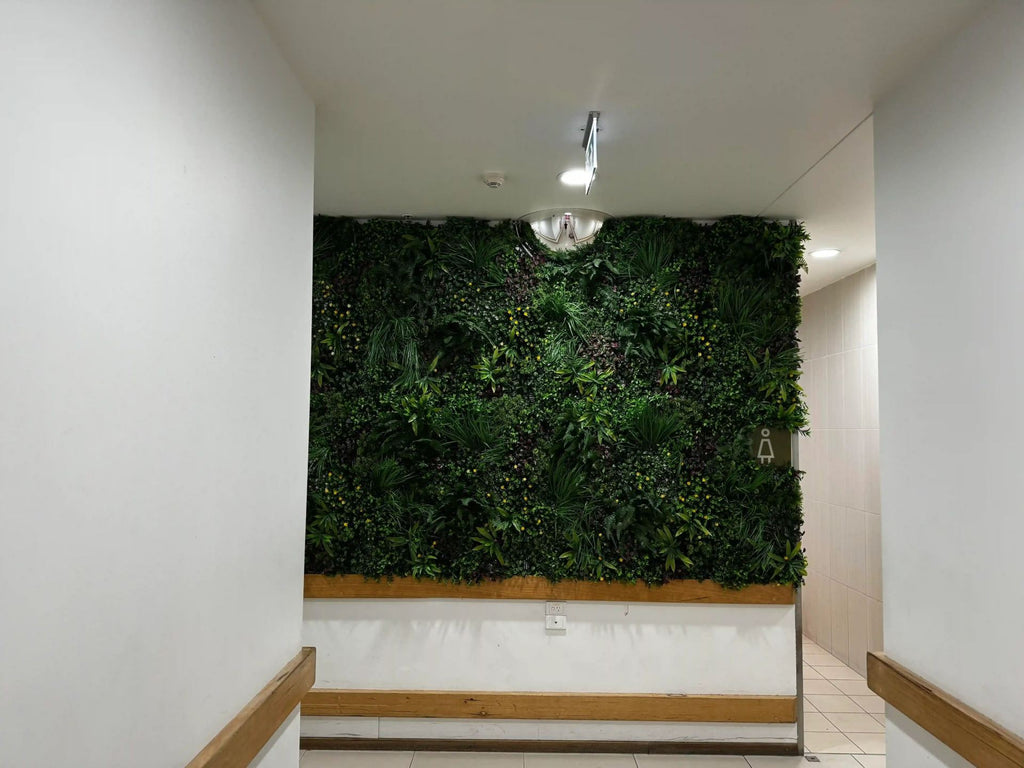 Country Fern Artificial Vertical Garden Green Wall Panel 40×40in 11 SQ FT – UV Resistant – Commercial Grade