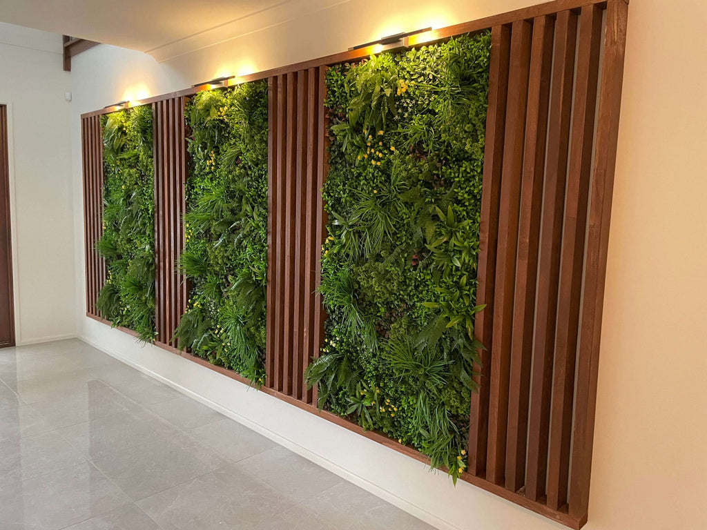 Country Fern Artificial Vertical Garden Green Wall Panel 40×40in 11 SQ FT – UV Resistant – Commercial Grade