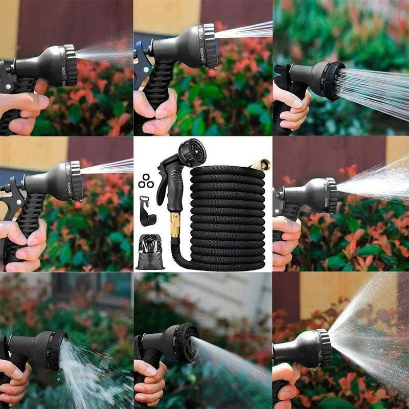 Expandable Garden Hose Flexible Water Hose with 8 Spray Nozzle Lightweight