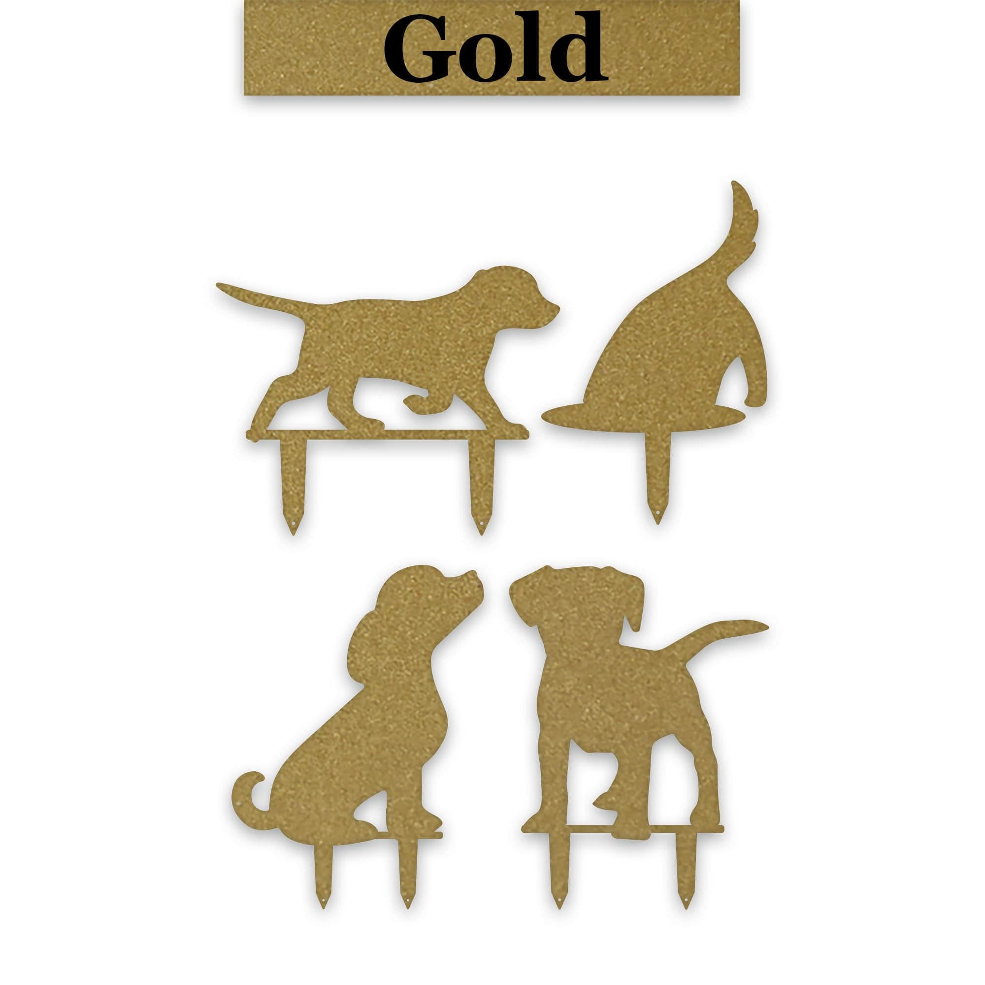 Curious Puppy Garden Stakes - Durable Metal Garden Decor | Colorful Lawn Accessories