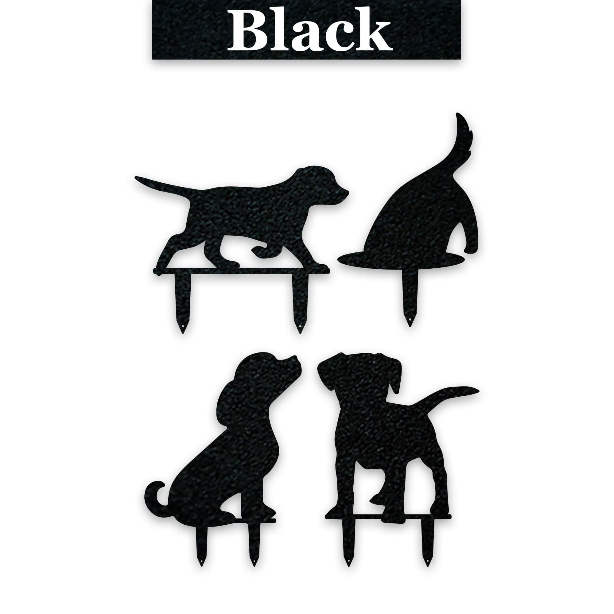 Curious Puppy Garden Stakes - Durable Metal Garden Decor | Colorful Lawn Accessories