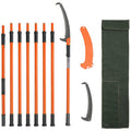 Manual Pole Saw, 7.3-27 ft Extendable Tree Pruner, Sharp Steel Blade High Branches Trimming, Manual Branch Trimmer with Lightweight 8 Fiberglass Handles, for Pruning Palms and Shrubs