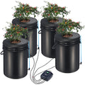 DWC Hydroponic System, 5 Gallon 4 Buckets, Deep Water Culture Growing Bucket, Hydroponics Grow Kit with Pump, Air Stone and Water Level Device, for Indoor/Outdoor Leafy Vegetables