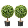 2x Artificial Boxwood Ball Ø40,6cm Garden Deco Boxwood in Flowerpot Ball Artificial Boxwood Ball Artificial Plant made of PE, Wood, PP incl. 4 pcs. Decorative butterflies and 10 pcs. Replacement