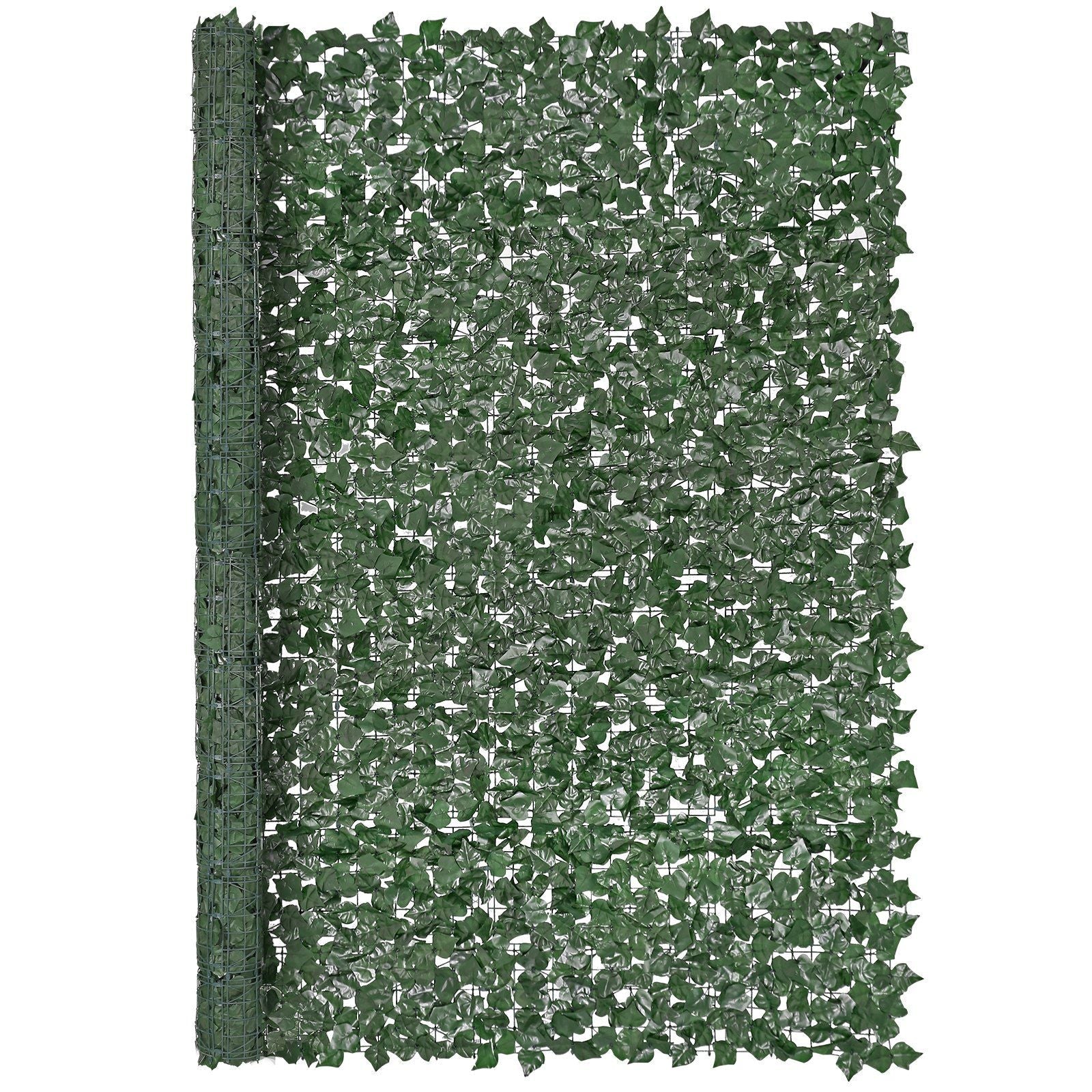 Ivy Privacy Fence, 96 x 72 in Artificial Green Wall Screen, Greenery Ivy Fence with Strengthened Joint, Faux Hedges Vine Leaf Decoration for Outdoor Garden, Yard, Balcony, Patio Decor