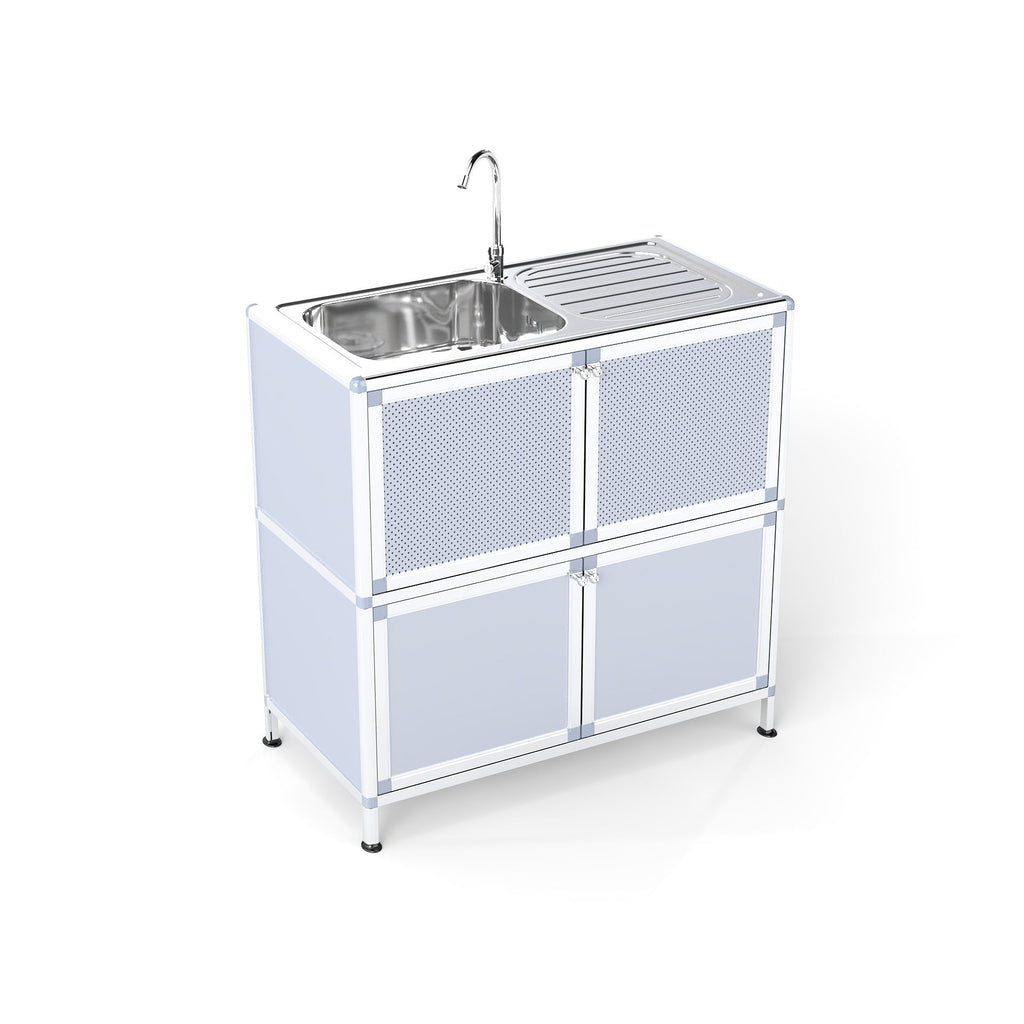 Utility Sink with Cabinet, Freestanding Utility Sink, Laundry Room Sink Cabinet, Outdoor Sink Station, Stainless Steel Utility Sink (32.68' D x 16.93' W x 33.27' H)