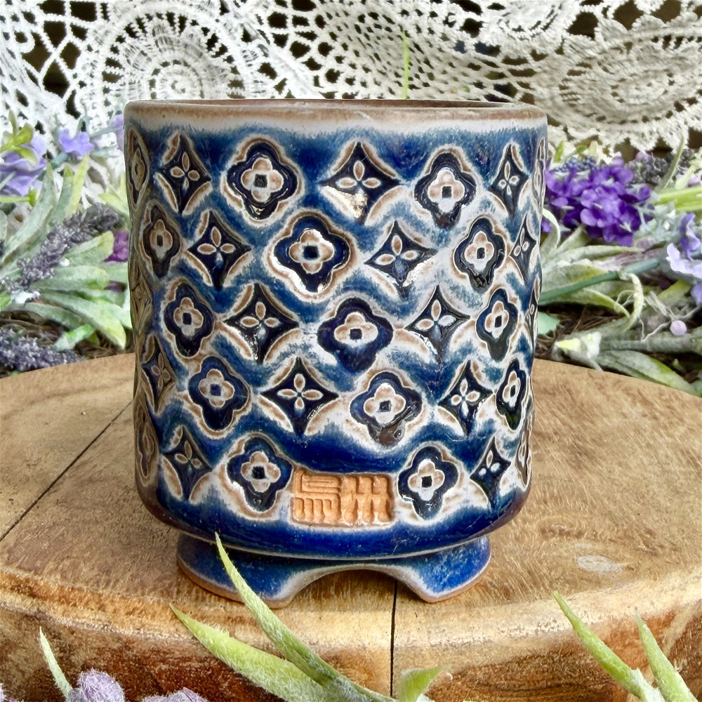 WS-0041 Premium Handmade Ceramic Planter Pot - Pot rim diameter: 1.8"