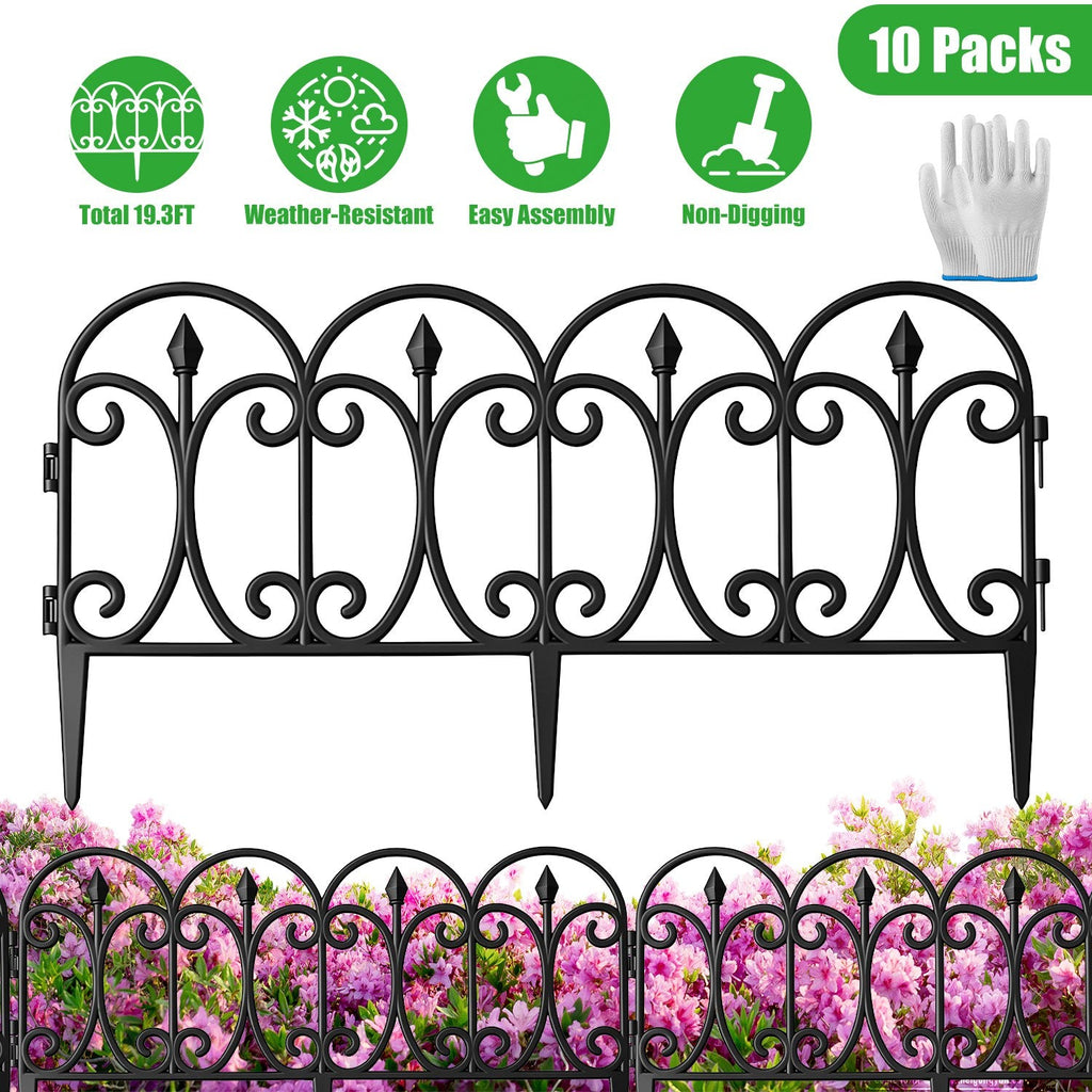 Garden Edging Border Panels 10-Pack with Rotatable Connectors