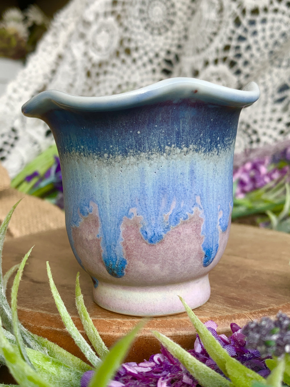 SC-0022 Modern Handmade Ceramic Planter Pot - Pot Rim Diameter: 2.1"