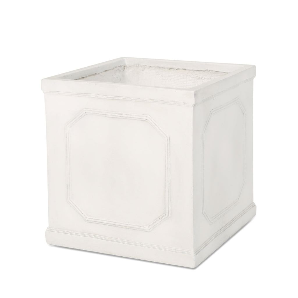 17.75 x 18.50 Antique White MGO Planter