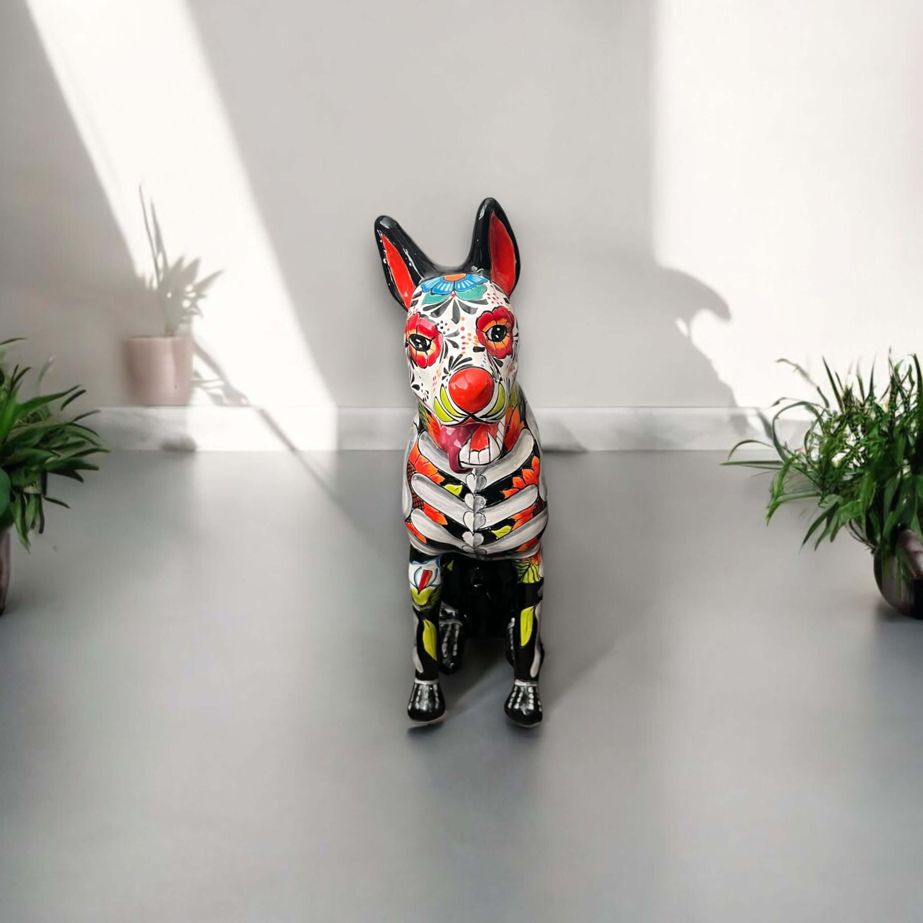Day of the Dead Talavera Dog Statue | Vibrant Mexican Ceramic Sculpture
