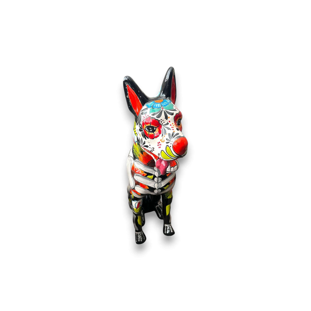 Day of the Dead Talavera Dog Statue | Vibrant Mexican Ceramic Sculpture