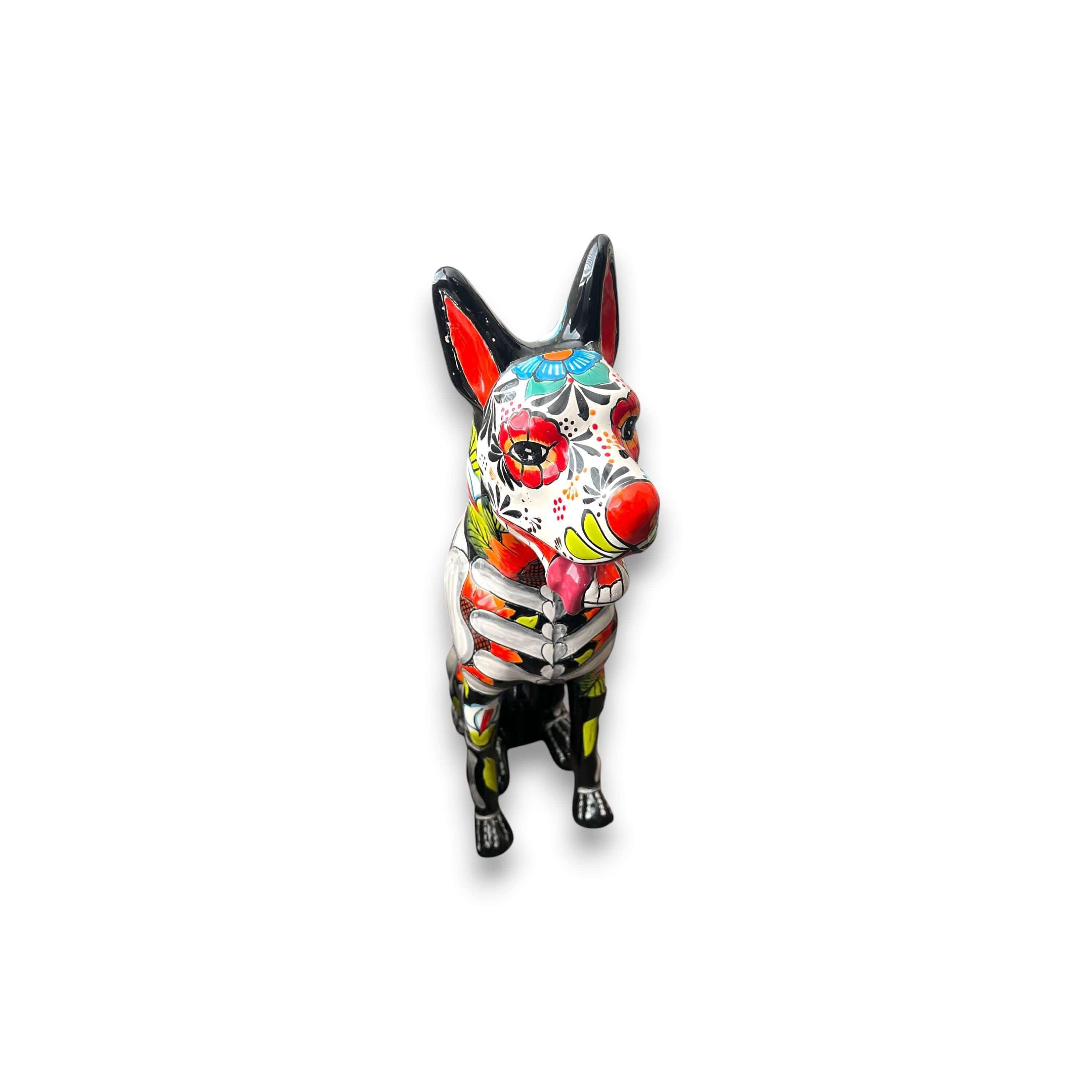 Day of the Dead Talavera Dog Statue | Vibrant Mexican Ceramic Sculpture