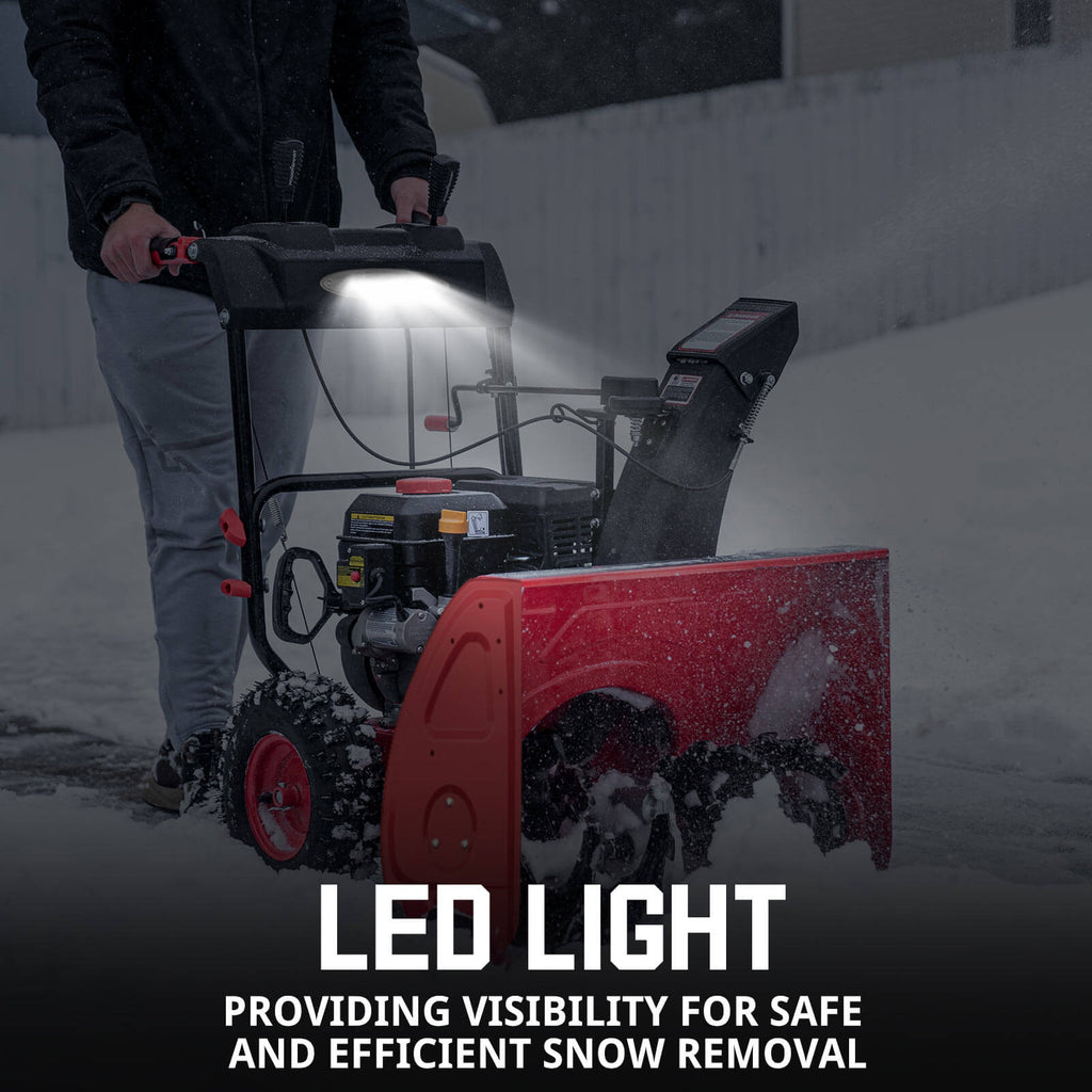 24'' 212cc Heavy-Duty Two Stage Self-Propelled Gas Snow Blower w/ Electric Start & Heated Handle DB7108B