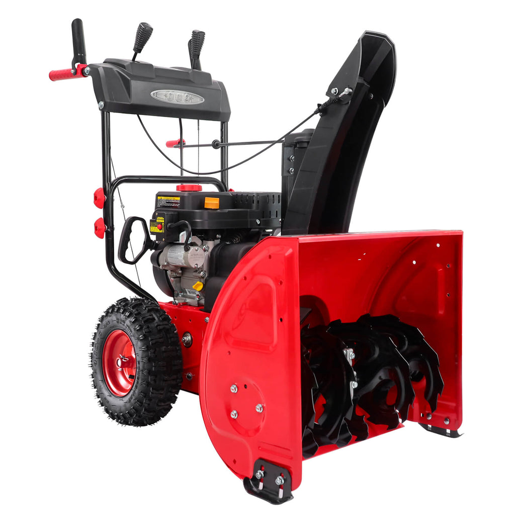 24'' 212cc Heavy-Duty Two Stage Self-Propelled Gas Snow Blower w/ Electric Start & Heated Handle DB7108B