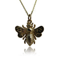Large Gold Bee Necklace – 3D Bee Pendant on 18" Gold Filled Chain