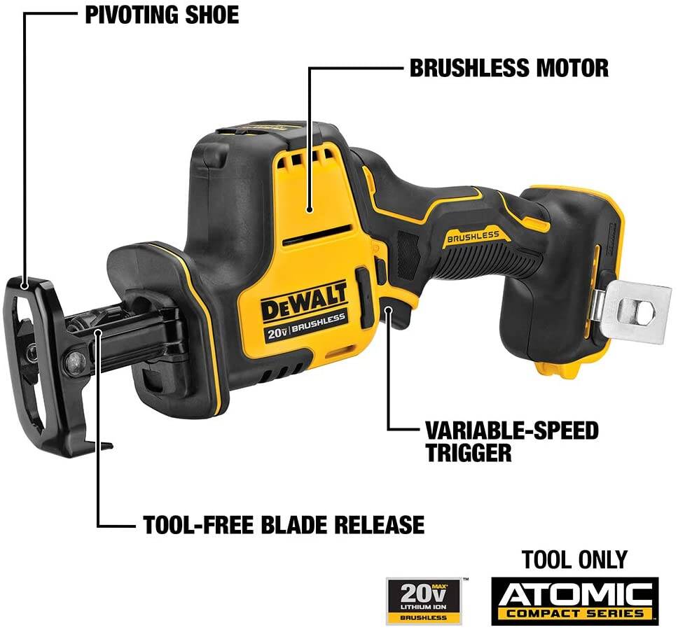 DEWALT DCS369B ATOMIC 20V MAX* Reciprocating Saw One-Handed Cordless (Tool Only)