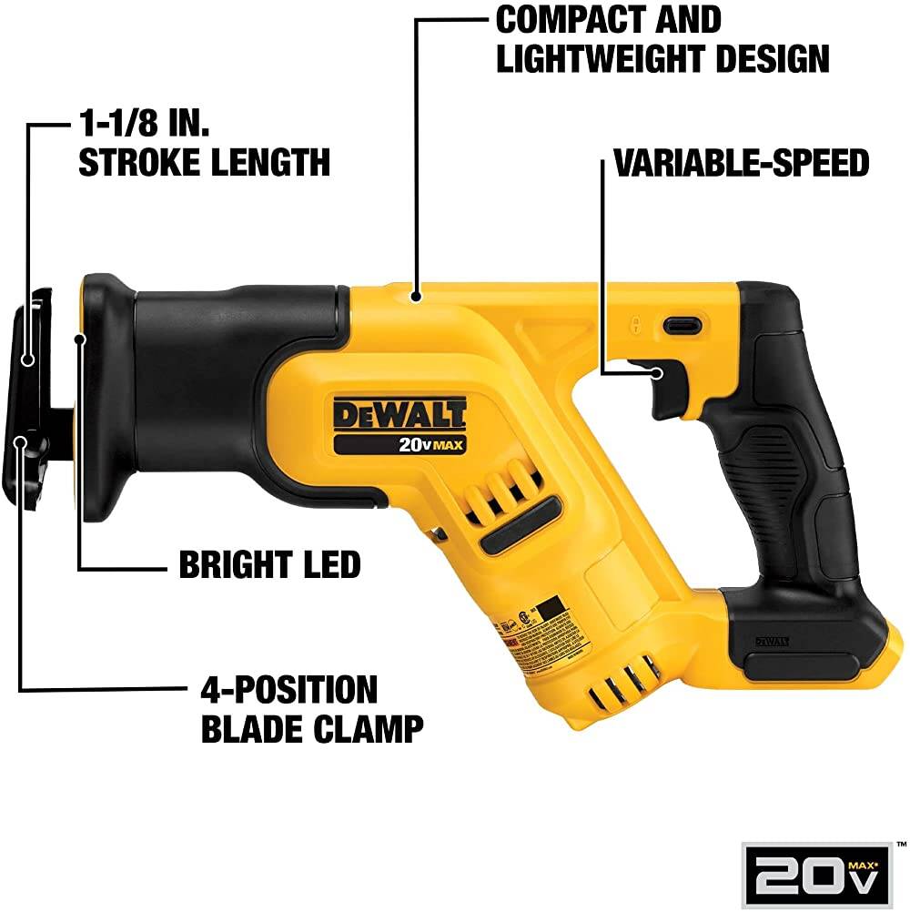 DEWALT DCS387B 20V MAX* Reciprocating Saw Compact (Tool Only)