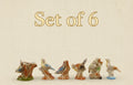 Set of 6 Vintage Reproduction Hand-Painted Bird Bud Vases