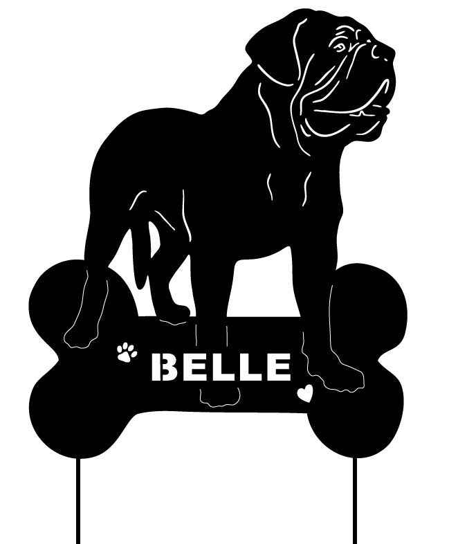Dogue de Bordeaux Garden Stake or Wall Hanging