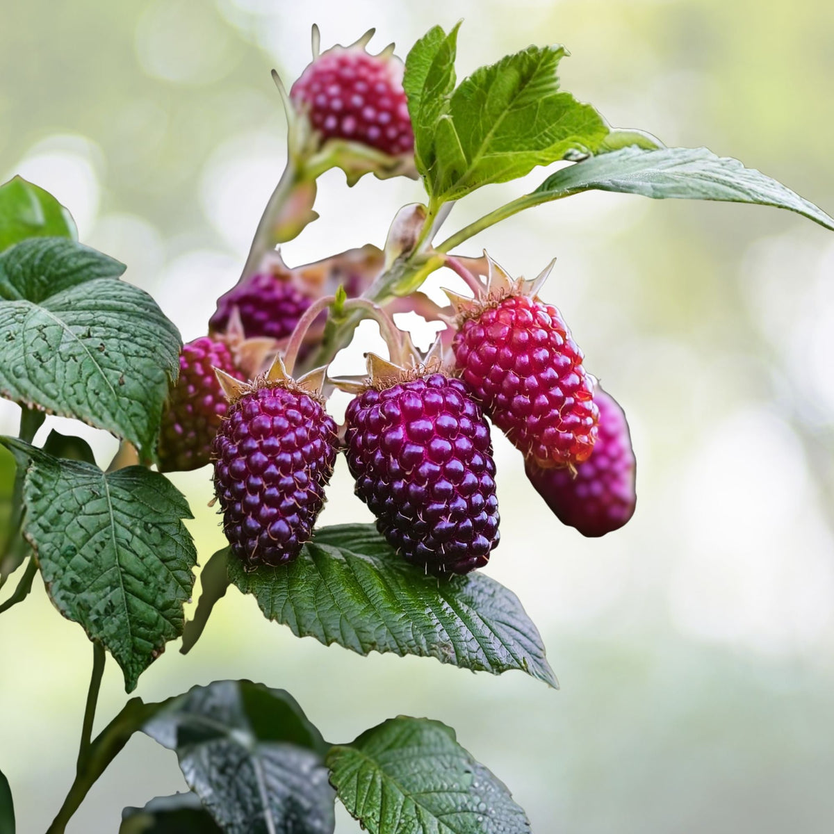 Thornless Purple Raspberry Plants - 3 Bare Root - Rubus idaeus - Easy Care High Yield Fruit Garden Starter